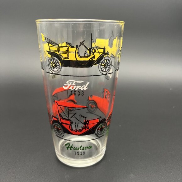 Vtg Classic Car Drinking Glass Stutz Chevrolet Ford Buick Studebaker Hudson 24oz - Picture 3 of 11